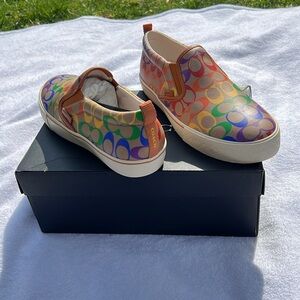 Coach Men’s Slip On Rainbow Skate Sneakers